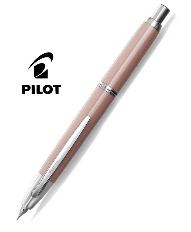 Stylo Plume PILOT Modèle Bambou Rare - Plume En Or Rose Taille B, Attributs Plaqués Or