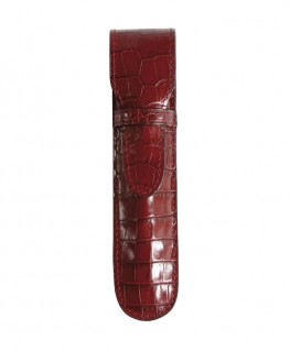 etui-stylo-mignon-1-place-veau-croco-savannah-rouge-ref_950155M