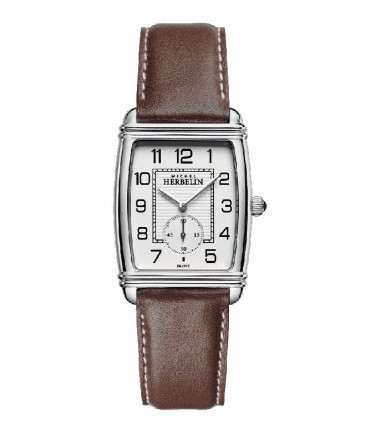 montre-michel-herbelin-art-deco-tonneau-cuir-marron-ref_10638/22MA