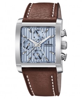 montre-festina-timeless-chronographe-bleu-cuir-marron_F20424/1