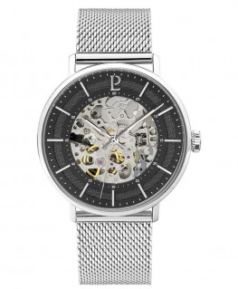 montre-pierre-lannier-gaius-cadran-noir-bracelet-acier-milanais_323C131