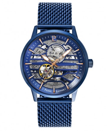Montre argent cadran bleu deals