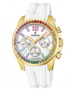 montre-festina-boyfriend-rainbow-dore-silicone-blanc_F20650/2