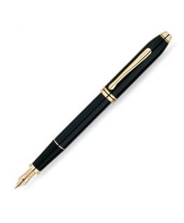 Stylo Cross Townsend Laque Noire/Or Plume