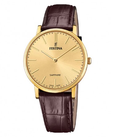 montre-festina-swiss-made-cadran-champagne-bracelet-cuir_F20016/2-festina