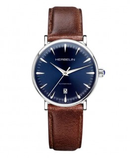 montre-michel-herbelin-inspiration-automatique-bleu-cuir-brun-1647AP15BR