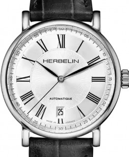 montre-herbelin-inspiration-automatique-acier-cuir-noir-2047AP08-cadran
