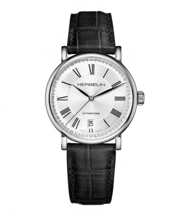 montre-herbelin-inspiration-automatique-acier-cuir-noir-2047AP08