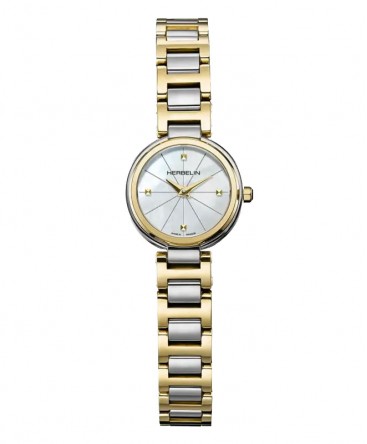 montre-herbelin-lady-h-nacre-blanche-bicolore-17312BT1N19