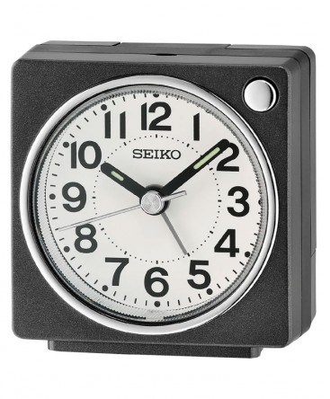 Réveil Seiko Plastique Carré Noir QHE196K