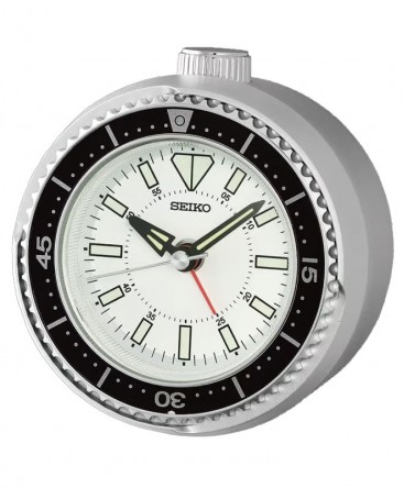 Réveil Seiko Plastique Rond Argent QHE207S
