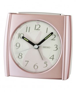 reveil-seiko-plastique-rose-silhouette-chien-qhe209p