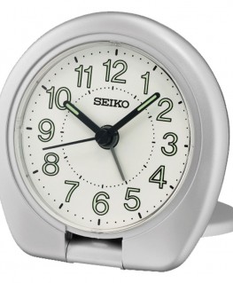 réveil-de-voyage-rond-gris-argent-métallisé-qht018s