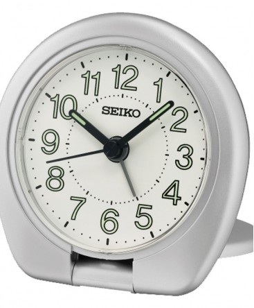 réveil-de-voyage-rond-gris-argent-métallisé-qht018s