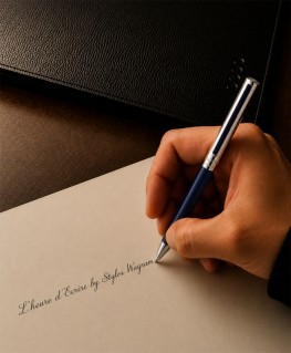 Stylo Bille St Dupont Classique Laque Bleue Finition Palladium