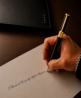 Stylo Bille St Dupont Initial Laque Noire et Doré