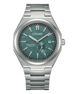 montre-citizen-automatique-super-titanium-verte-NJ0180-80X-cadran