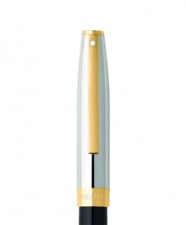 Stylo Plume Sheaffer® Sagaris Noir Brillant capuchon chromé et finitions dorées
