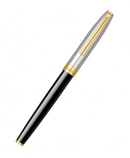 Stylo Plume Sheaffer® Sagaris Noir Brillant capuchon chromé et finitions dorées