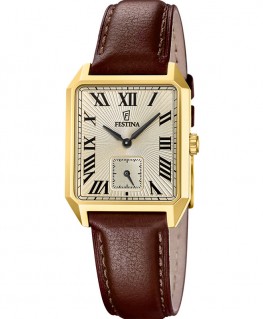 montre-festina-on-the-square-doré-bracelet-cuir-marron_F20780/2