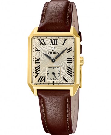 montre-festina-on-the-square-doré-bracelet-cuir-marron_F20780/2