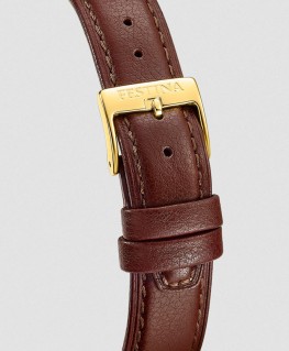 Montre Festina On the Square Doré Bracelet Cuir Marron F20780/2