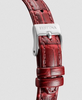Montre Festina Mademoiselle Blanc Bracelet Cuir Rouge F20787/1