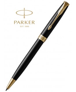 Stylo Bille Parker Sonnet Laque Noire Intense 18 K GT