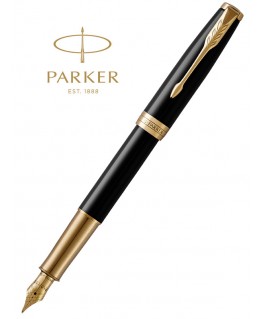 Stylo Plume Parker Sonnet Laque Noire Intense 18K GT