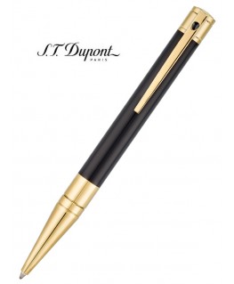 Stylo Bille St Dupont D-Initial Laque Noire et Doré 265202