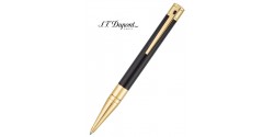 Stylo Bille St Dupont D-Initial Laque Noire et Doré 265202