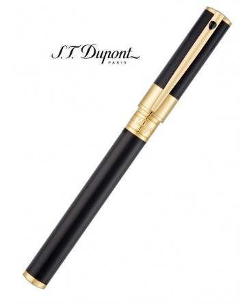 Stylo Roller St Dupont D-Initial Laque Noire et Doré 262202