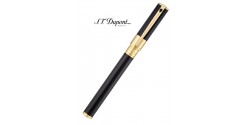 Stylo Roller St Dupont D-Initial Laque Noire et Doré 262202