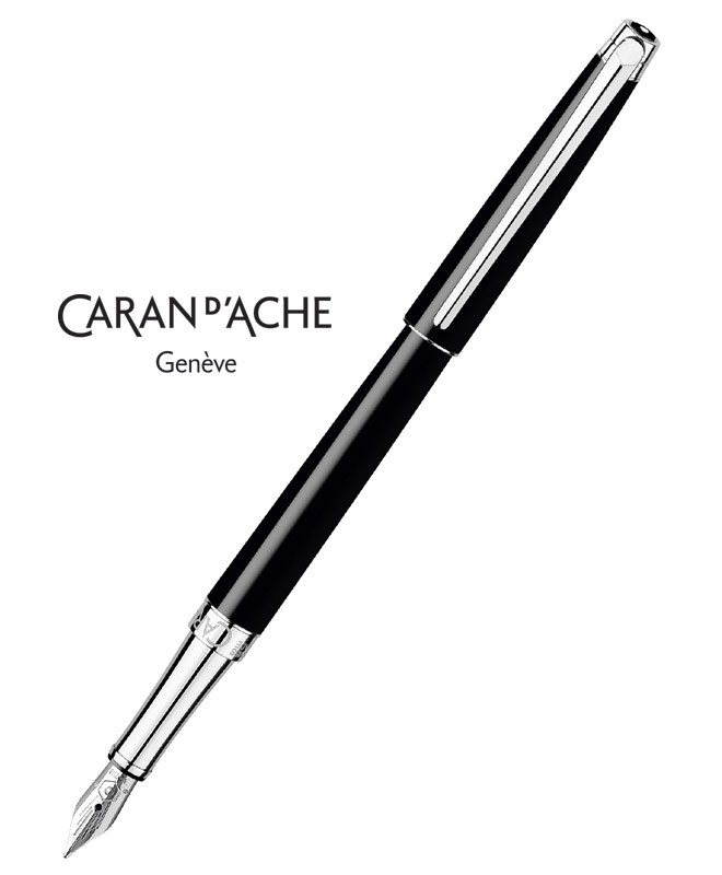 Stylo Plume Caran D'Ache Ecridor Chevron - Plaque Palladium | Plume Fine F | Écriture Luxe