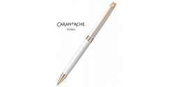 Stylo Bille Caran d'Ache Leman Slim Blanc Or Rose 4781.001