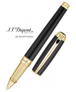 Stylo Roller St Dupont Line D Large Noir et Or Jaune 412101L