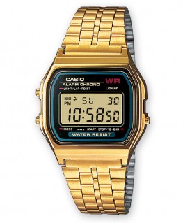 Montre Casio Vintage Acier Doré cadran Noir GM A159WGEA-1EF