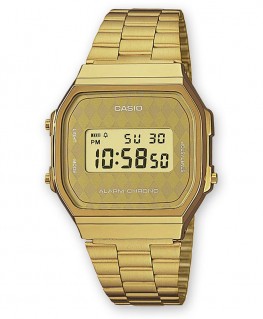 Montre Casio Vintage Illuminator Doré Motif Losange A168WG-9BWEF