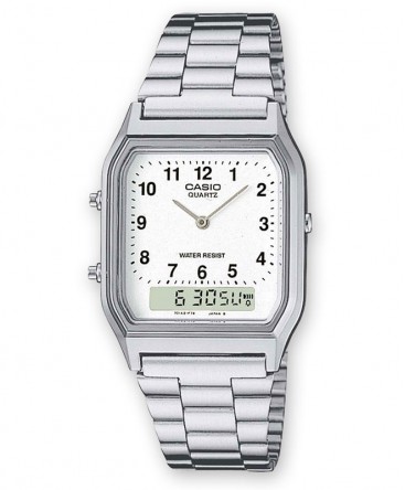 Montre Casio Vintage Acier Aiguillles et Digital AQ-230A-7BMQYES