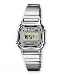 Montre Femme Casio Vintage Acier Cadran Gris PM LA670WEA-7EF