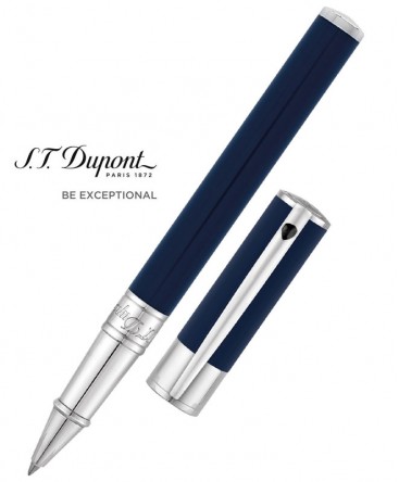 stylo-roller-st-dupont-d-initial-laque-bleue-et-chrome-ref_262205 