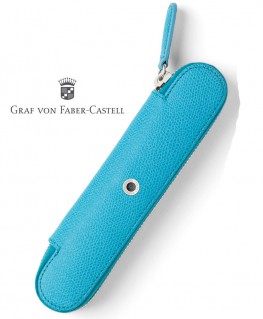 Etui Zippé Graf Von Faber Castell 1 Stylo Bleu Azur