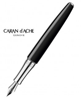 Corps-Stylo-Plume-Caran-D'Ache-Léman-Ebony-Noir-Argenté-Rhodié-Réf_4799.782