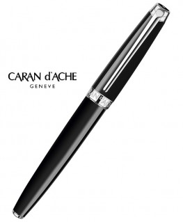 Stylo-Plume-fermé-Caran-D'Ache-Léman-Ebony-Noir-Argenté-Rhodié-Réf_4799.782