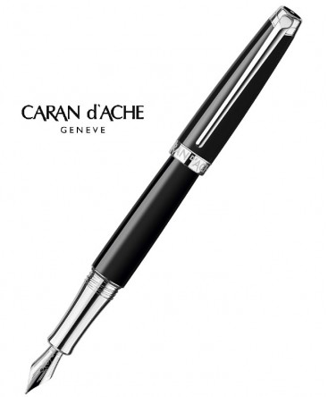 Stylo-Plume-Caran-D'Ache-Léman-Ebony-Noir-Argenté-Rhodié-Réf_4799.782