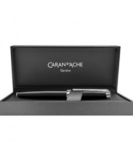 Coffret-Stylo-Roller-Caran-D'ache-Léman-Ebony-Noir-Argent-Rhodié-réf_4779.782