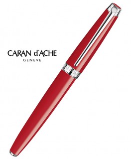 Stylo-Plume-Fermé-Caran-D'Ache-Léman-Rouge-Ecarlate-Argenté-Rhodié-Réf_4799.782