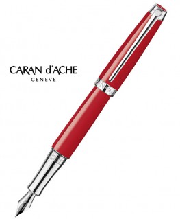 Stylo-Plume-Caran-D'Ache-Léman-Rouge-Ecarlate-Argenté-Rhodié-Réf_4799.782