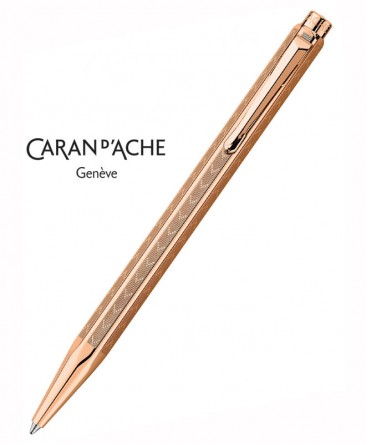 Stylo bille Caran d'Ache Ecridor Chevron Doré Rose 898.207