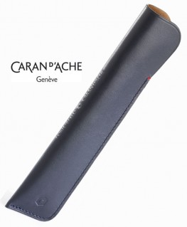 Etui Caran d'Ache 1 Stylo Cuir Bleu Nuit 6801.549